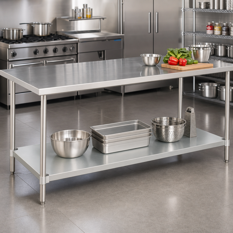 Product image #2 for Advance Tabco Galvanized Work Table Undershelf for 72"W x 36"D Tables