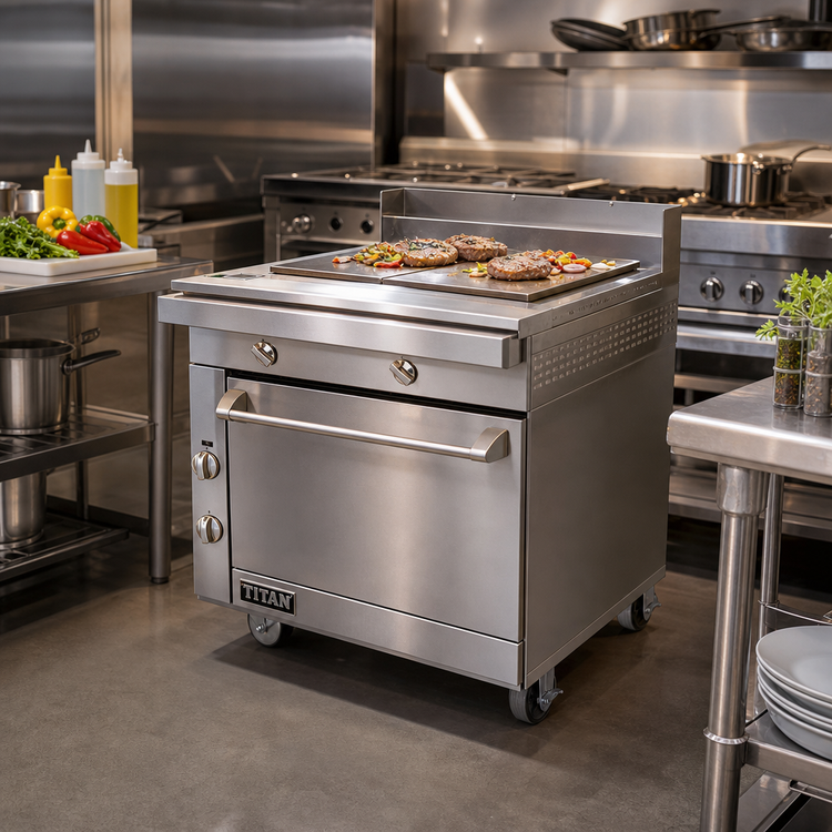 Product image #2 for Titan JTRH-30IP-30C 30-Inch Heavy Duty Gas Range with Plancha and Convection Oven