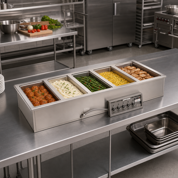 Product image #2 for Wells MOD-500T 5-Pan Top-Mount Built-In Electric Wet/Dry Food Warmer