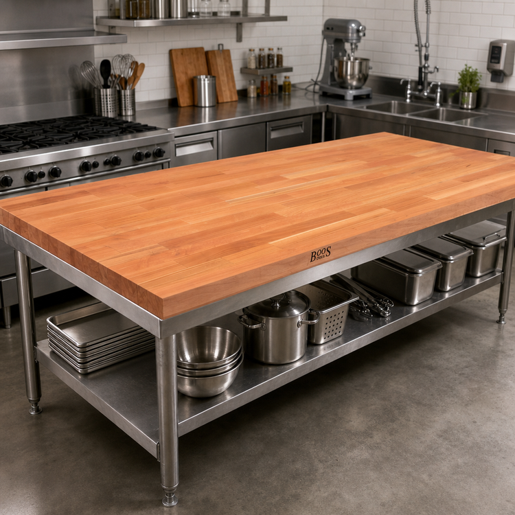 Product image #2 for Boos Block 72-Inch x 27-Inch American Cherry Blended Edge Grain Kitchen Countertop