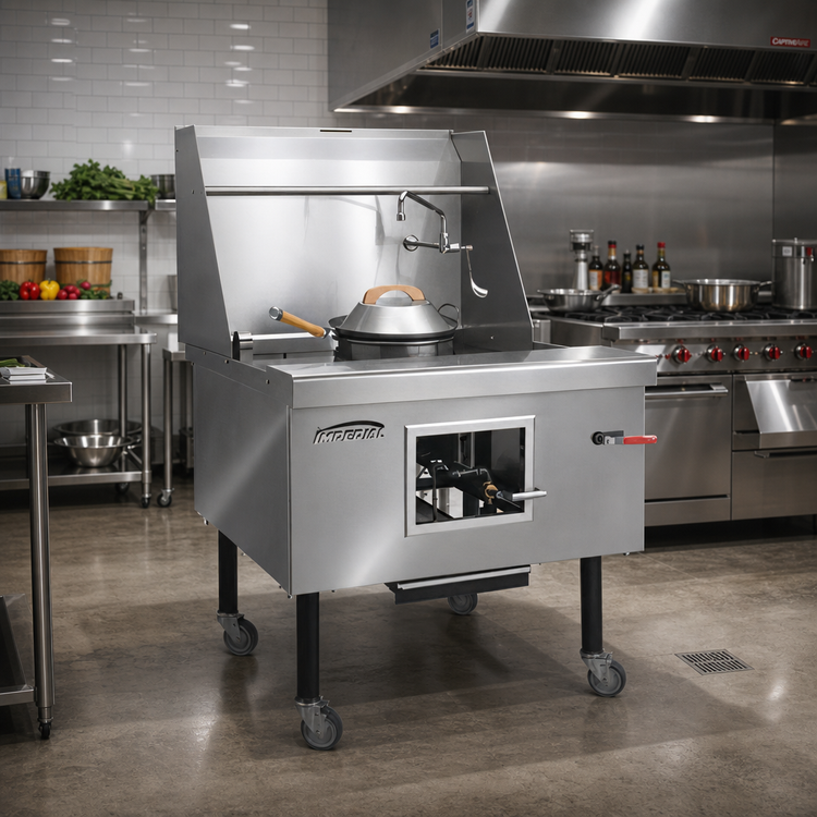 Product image #2 for Imperial ICRA-5 142-Inch Gas Wok Range with 5 Burners and Water-Cooled Top