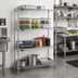 Thumbnail image #2 for Quantum 48 Inch x 12 Inch x 54 Inch Wire Shelving Starter Kit with 4 Shelves, Chrome Plated