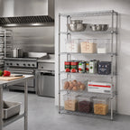 Thumbnail image #2 for Metro Super Erecta 5AN357C 48"W x 18"D x 74"H Add-On Wire Shelving Unit, 5 Shelves, Chrome-Plated Finish