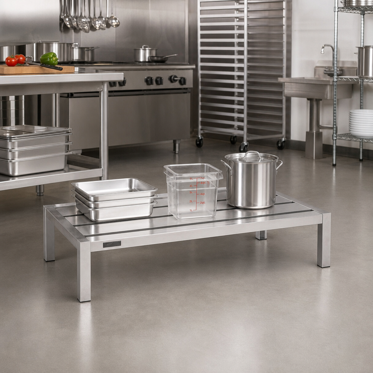 Product image #2 for Serv-Ware Heavy-Duty Aluminum Dunnage Rack, 48" W x 24" D x 12" H, 2200 lb Capacity