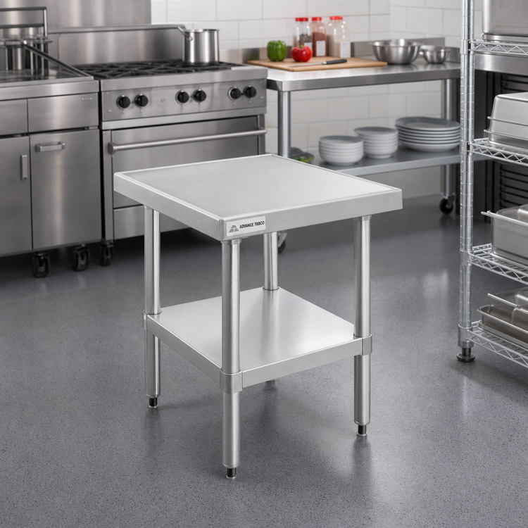 Product image #2 for Advance Tabco Special Value Series 24-Inch Square Stainless Steel Equipment Stand with Galvanized Undershelf