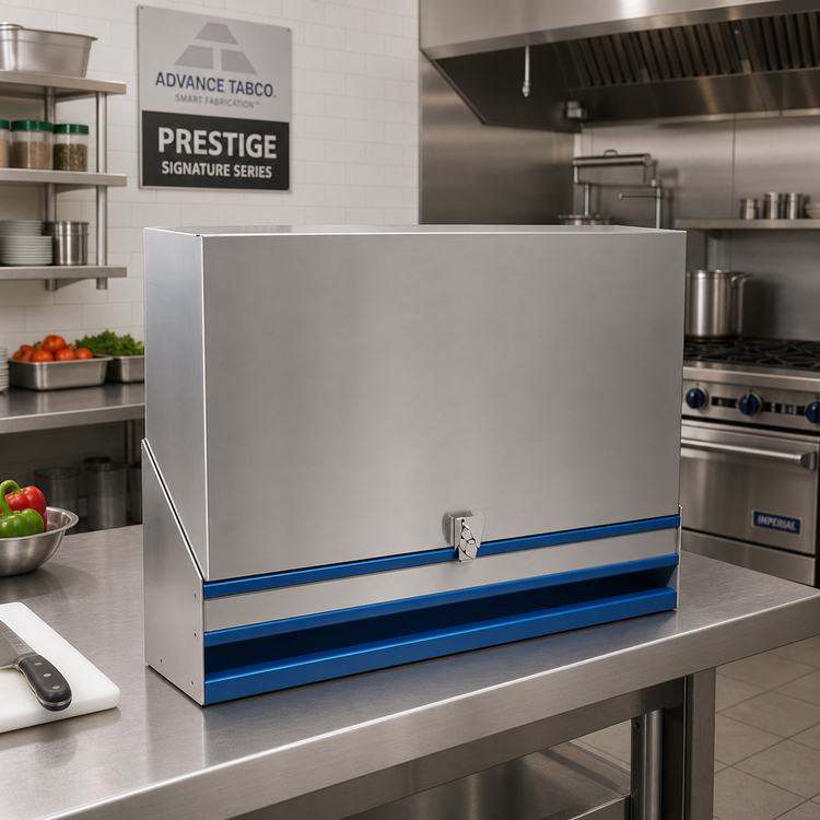Product image #2 for Advance Tabco Prestige Signature Series 18-Inch Single-Tier Stainless Steel Speed Rail with Locking Cover