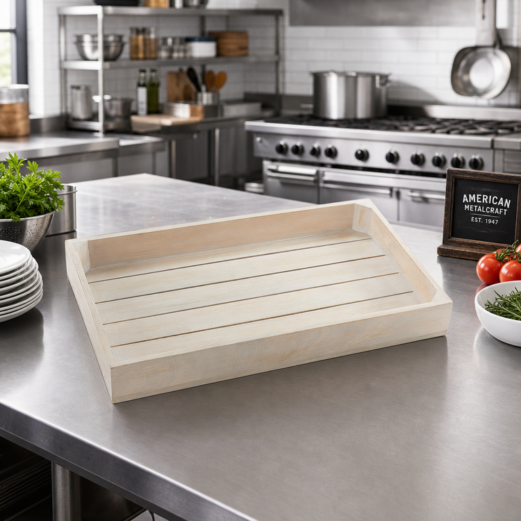 Product image #3 for American Metalcraft Full-Size Sun-Bleached Wooden Serving Crate