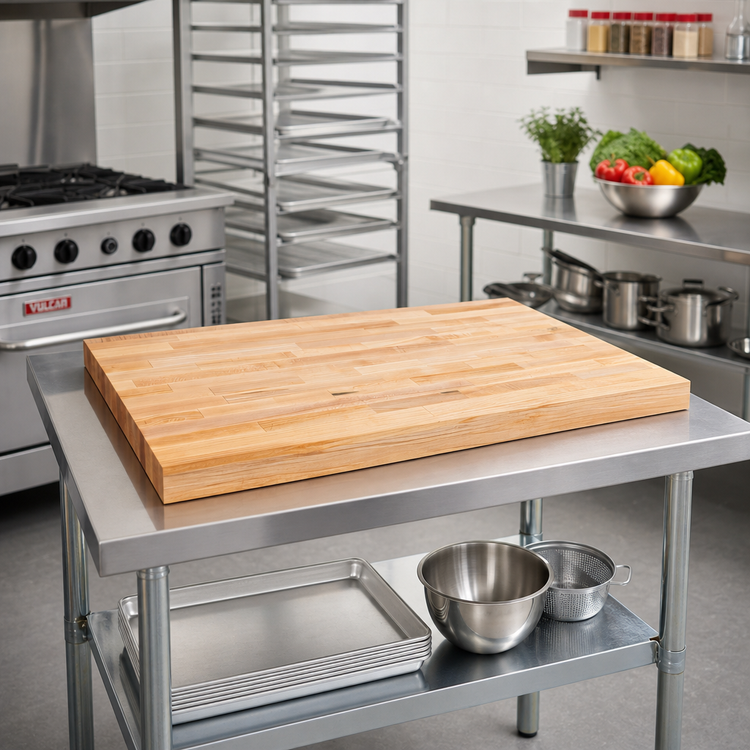 Product image #2 for John Boos Northern Hard Rock Maple Edge Grain Flat Top Work Table Top, 48 x 30 x 2-1/4 Inches
