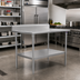 Thumbnail image #2 for John Boos Stallion 84-Inch x 36-Inch 16-Gauge Stainless Steel Work Table with 5-Inch Backsplash and Adjustable Undershelf