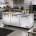 Thumbnail image #2 for True TUC-72-HC Three-Section Undercounter Refrigerator with Solid Doors, 72 Inch Wide