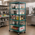 Thumbnail image #2 for QuadPlus Mobile Starter Wire Shelving Unit, 5-Tier, 36 x 24 x 74 Inches, Green Epoxy Finish