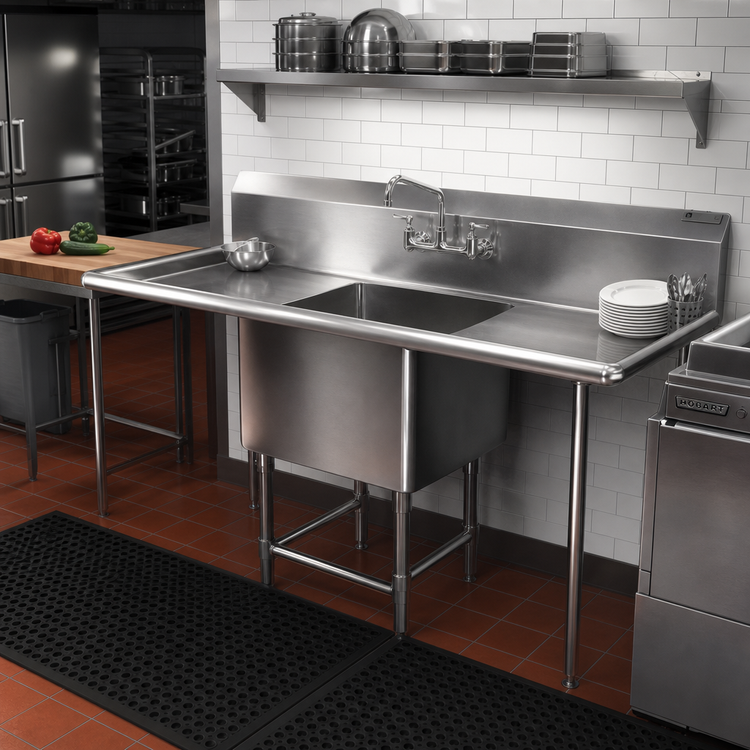 Product image #2 for John Boos Pro-Bowl 1-Compartment Drainboard Sink, 71-1/4 Inch W