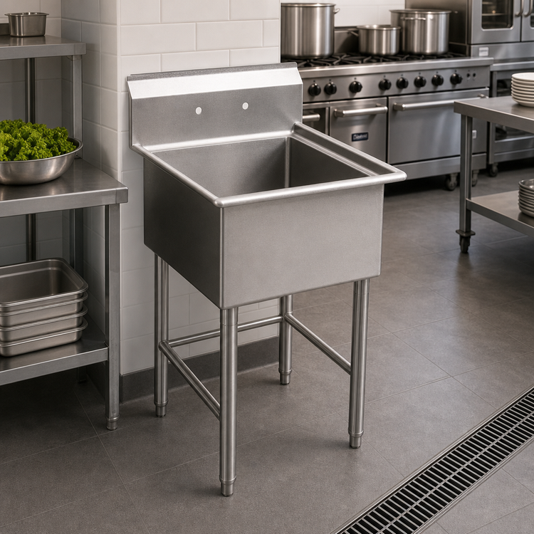 Product image #2 for Floor-Standing 1-Compartment Pot Sink with 24 x 24 x 14-Inch Bowl