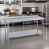 Thumbnail image #2 for Duke 72-Inch Stainless Steel Top Work Table with 1-1/8-Inch Riser and Galvanized Undershelf