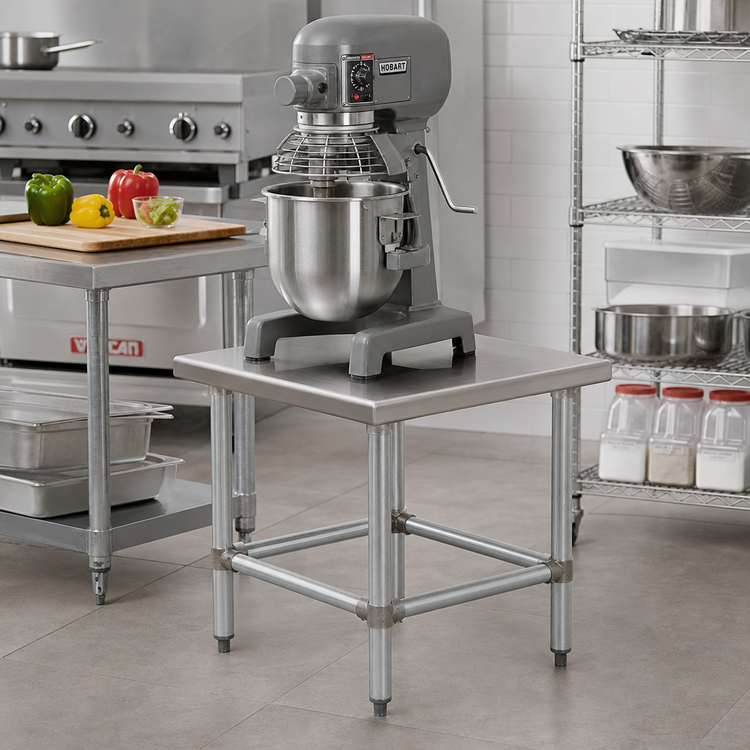 Product image #2 for Eagle Group Stationary Mixer Stand with 16-Gauge Stainless Steel Top, 24 x 24 x 24 Inches
