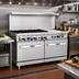 Thumbnail image #2 for CookRite 60-Inch Natural Gas Combination Range with 6 Open Burners, 24-Inch Right Griddle, and 2 Standard Ovens