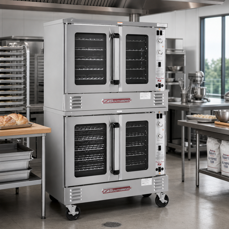 Product image #2 for Southbend Platinum Double Deck Bakery Depth Electric Convection Oven, 11 kW Per Deck, Standard Controls, Independent Doors, Ventless