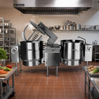 Thumbnail image #2 for Crown ELTM-80-2 Twin 80 Gallon Electric Tilting Mixer Kettle with 2/3 Steam Jacket