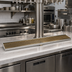 Thumbnail image #2 for 36-Inch Surface Mount Stainless Steel Drip Tray with Perforated PVD Brass Grid and 3-1/2-Inch Drain Nipple
