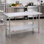 Thumbnail image #2 for Duke Manufacturing 314S-3048 48-Inch Stainless Steel Work Table, 30-Inch Deep, Flat Top with Open Undershelf
