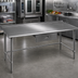 Thumbnail image #2 for Deluxe Series 84 Inch x 24 Inch 16-Gauge 300-Series Stainless Steel Work Table with Rear Upturn and Tubular Base