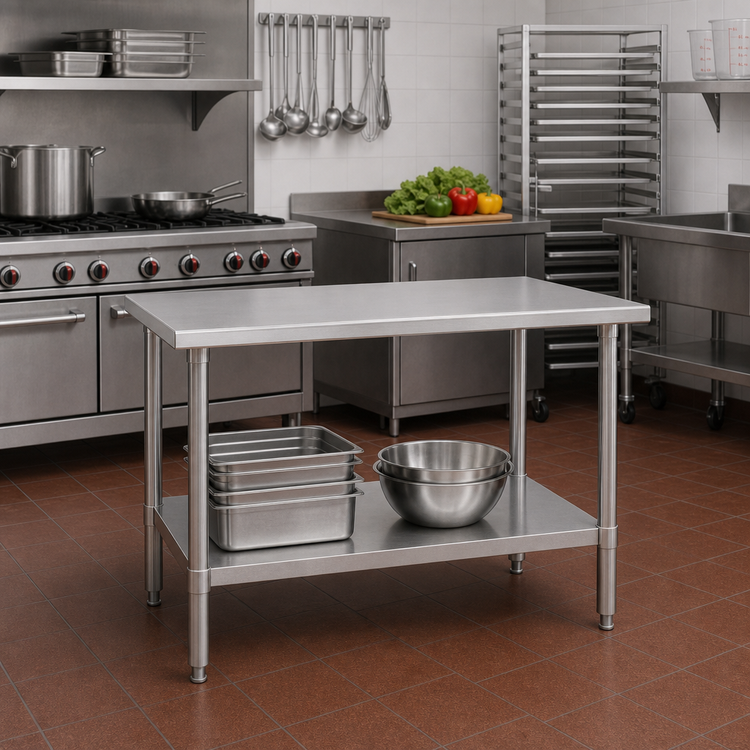 Product image #2 for Eagle Deluxe Series 30 x 24 Inch Stainless Steel Work Table with Adjustable Undershelf