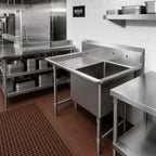 Thumbnail image #2 for John Boos 1B18244-1D18L 1-Compartment Stainless Steel Sink with Left Drainboard, 16-Gauge, 10-Inch Backsplash
