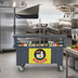 Thumbnail image #3 for Cambro Camcruiser Granite Gray Vending Cart with 3 Countertop Wells, Rear Storage, and 72-Inch Umbrella