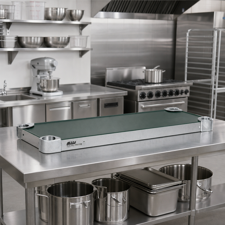 Product image #2 for Eagle Group Quik-Set 54 x 18 Inch Flat Solid Shelf, Green Epoxy Galvanized Steel, 1000 lb Capacity