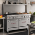Thumbnail image #2 for Southbend Ultimate 48-Inch Gas Restaurant Range with 4 Open Burners, 24-Inch Thermostatic Griddle, and 2 Space-Saver Ovens