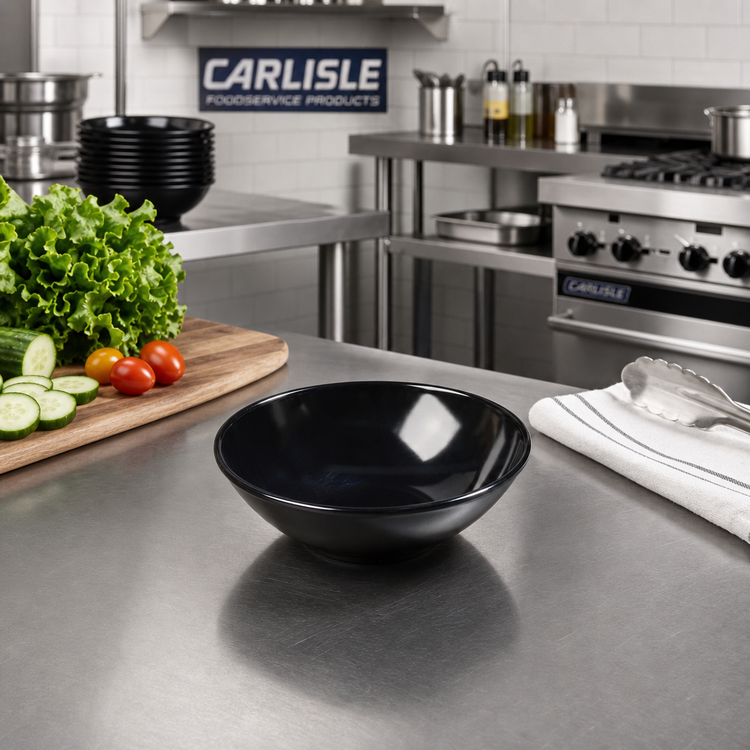 Product image #3 for Carlisle 6.5-Inch Black Melamine Coupe Salad Bowl, 14 oz.