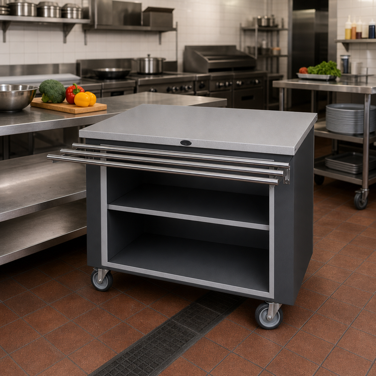 Product image #2 for Randell Custom & Serving 48-Inch Mobile Modular Fiberglass Utility Worktop Serving Station with Enclosed Base