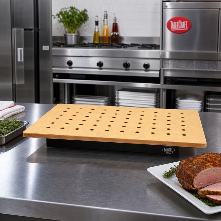 Product image #2 for TableCraft Versa-Tile Natural Perforated Single-Well Carving Station Template
