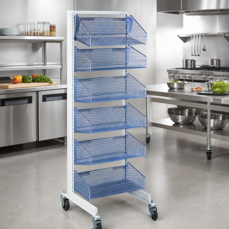 Product image #2 for Quantum Mobile Single-Sided Partition Wall Add-On Unit with 7 Baskets