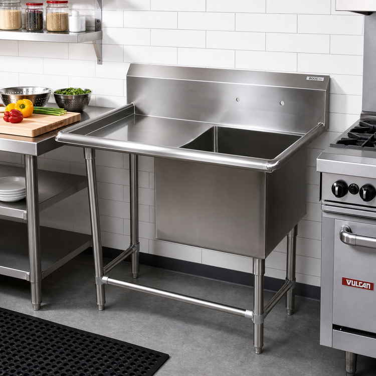 Product image #2 for John Boos Pro-Bowl 1-Compartment Stainless Steel Sink with Left Drainboard, 48-3/16-Inch Wide