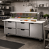 Thumbnail image #3 for Beverage-Air 72-Inch Three-Section Sandwich Top Refrigerated Prep Table with 12 1/6-Size Pan Opening, 4 Drawers, and 1 Door