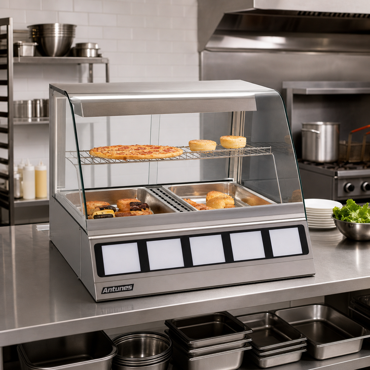 Product image #2 for Antunes DCH-200 Countertop Heated Display Cabinet, 2-Pan, Curved Glass, 120V