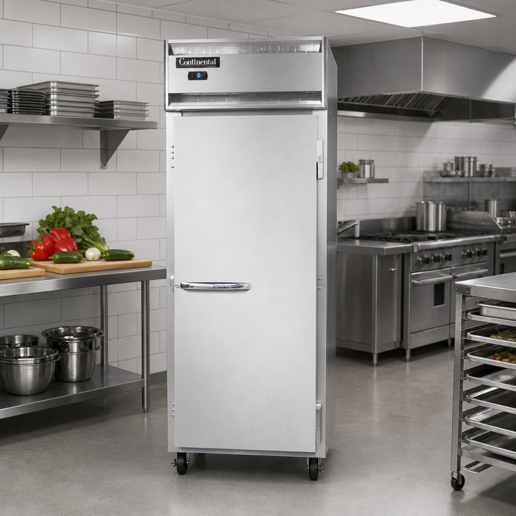 Product image #2 for Continental Refrigerator 1FESNSA One-Section Extra-Wide Stainless Steel Shallow Depth Reach-In Freezer