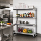 Thumbnail image #2 for Cambro Camshelving® Elements EXA187264VS4480 Stationary Add-On Polymer Shelving Unit, 18"D x 72"W x 64"H, 4-Tier, 3 Vented + 1 Solid, Gray