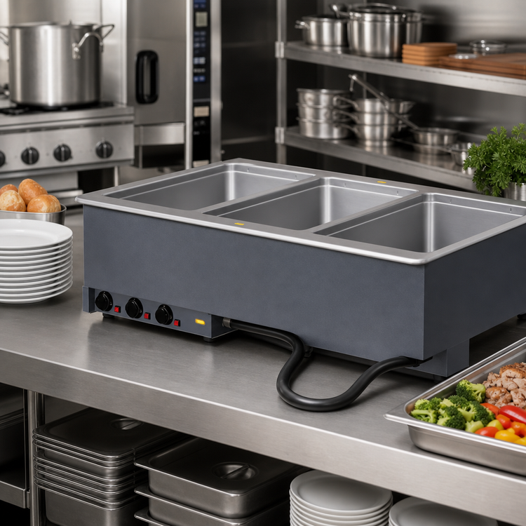 Product image #2 for Vollrath 3-Well Drop-In Electric Hot Food Well with Individual Thermostatic Controls, Wet Operation, 208-240V