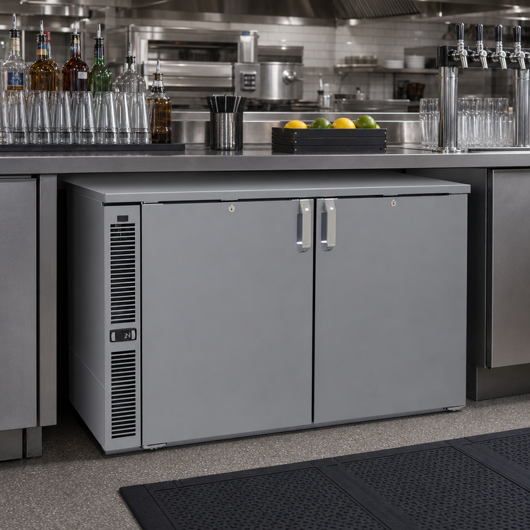 Product image #2 for Glastender C1SL48 One-Zone Side-Serviced Low-Profile Self-Contained Back Bar Cooler, 48 Inch, Two-Section