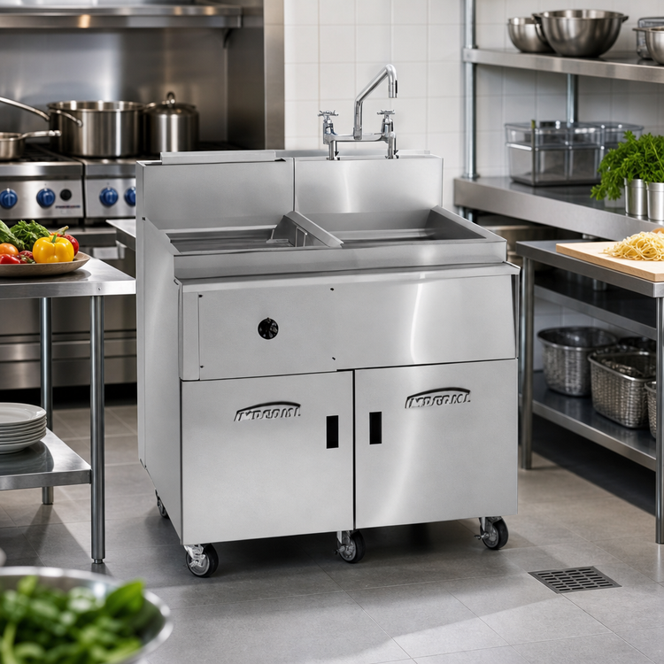 Product image #2 for Imperial IPC-RS-14 12 Gallon Single-Tank Stainless Steel Pasta Rinse Station