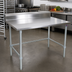 Thumbnail image #2 for John Boos Stallion 84-Inch x 24-Inch Stainless Steel Work Table with 5-Inch Backsplash and Galvanized Base