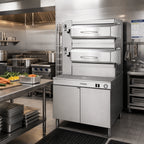 Thumbnail image #2 for Cleveland Range PEM243 3-Compartment Electric Pressure Steamer with 36-Inch Cabinet Base, Manual Controls, 24 kW
