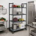 Thumbnail image #2 for Cambro Camshelving Basics Plus 4-Tier Stationary Starter Shelving Unit, 24 x 36 x 84 Inches, 3 Vented + 1 Solid Shelves, Brushed Graphite