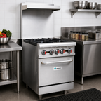 Thumbnail image #2 for Hurakan 24-Inch Heavy Duty Gas Range with 4 Open Burners and Standard Oven
