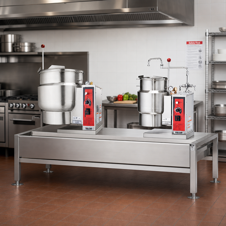 Product image #2 for Vulcan Electric Tilting Kettle Stand Assembly with 64-Inch Stainless Steel Stand