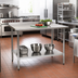 Thumbnail image #2 for Deluxe Series 48-Inch W x 36-Inch D Stainless Steel Work Table with Rear Upturn and Adjustable Undershelf