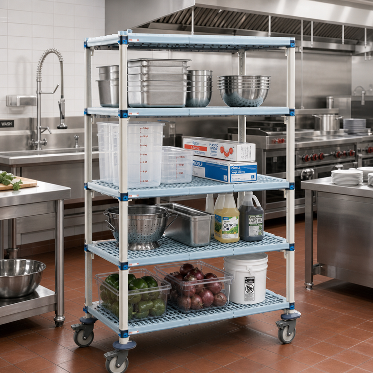 Product image #2 for MetroMax Q 4-Shelf Mobile Shelving Starter Unit, 60"W x 24"D x 67-5/16"H