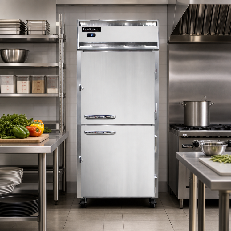 Product image #2 for Continental Refrigerator 1FXSNHD One-Section Extra-Wide Reach-In Freezer with Half Doors